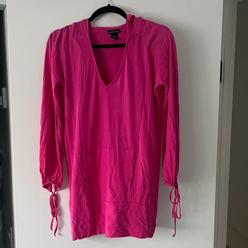 Pink Hooded Tunic Dress